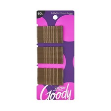 Goody SlideProof Bobby Pins, Brown, 60-count, Pack of 1 01520 