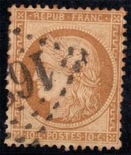 France 1870 Yv. 36 Oblitéré 40% 10. c, Cérès
