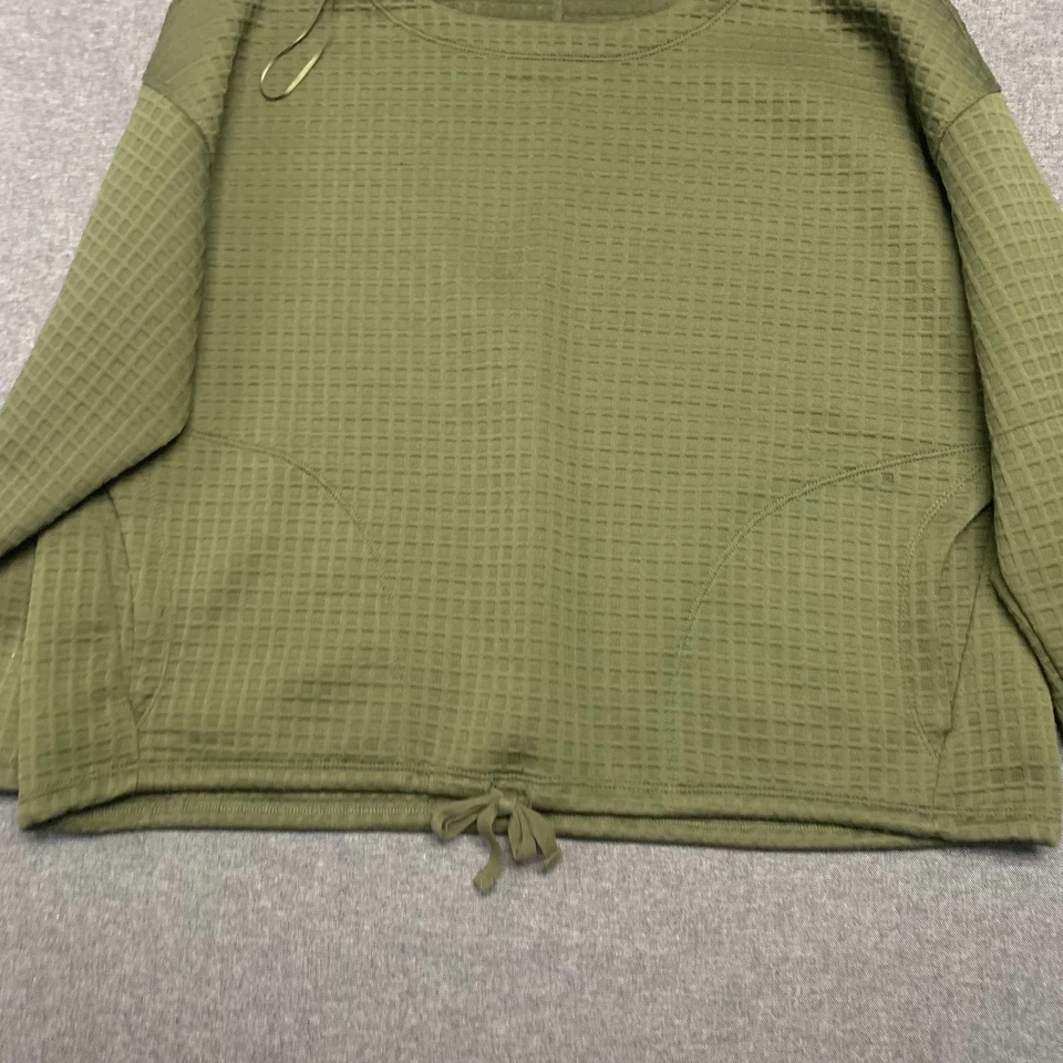 Max Studio London 女式运动衫 M 码橄榄绿色华夫格针织聚酯纤维 — 第 3/4 张图片