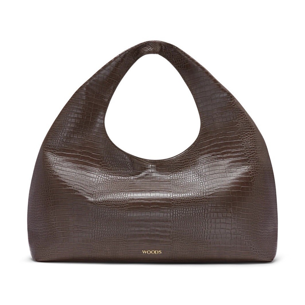 Woods by Jordan Brown Crocodile Embossed Large Tote Hobo Shoulder Bag