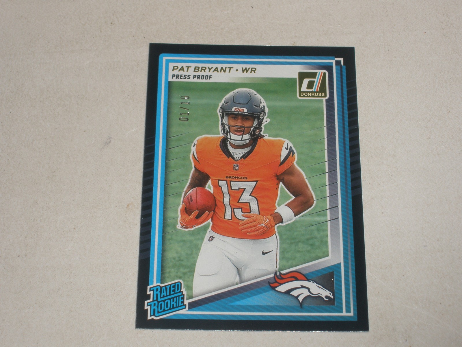 2025 Donruss Rated Rookie Black Press Proof #336 Pat Bryant 01/10 RC