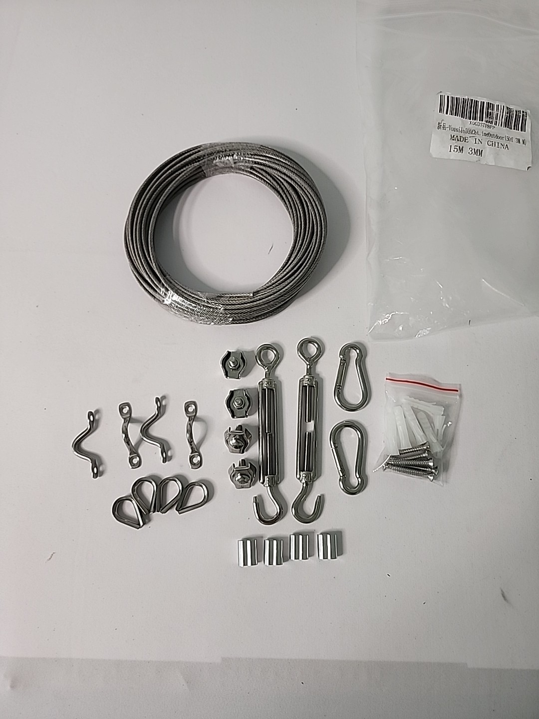 Vousile Wire Wall Trellis Kit  50' Wire Plus Accessories