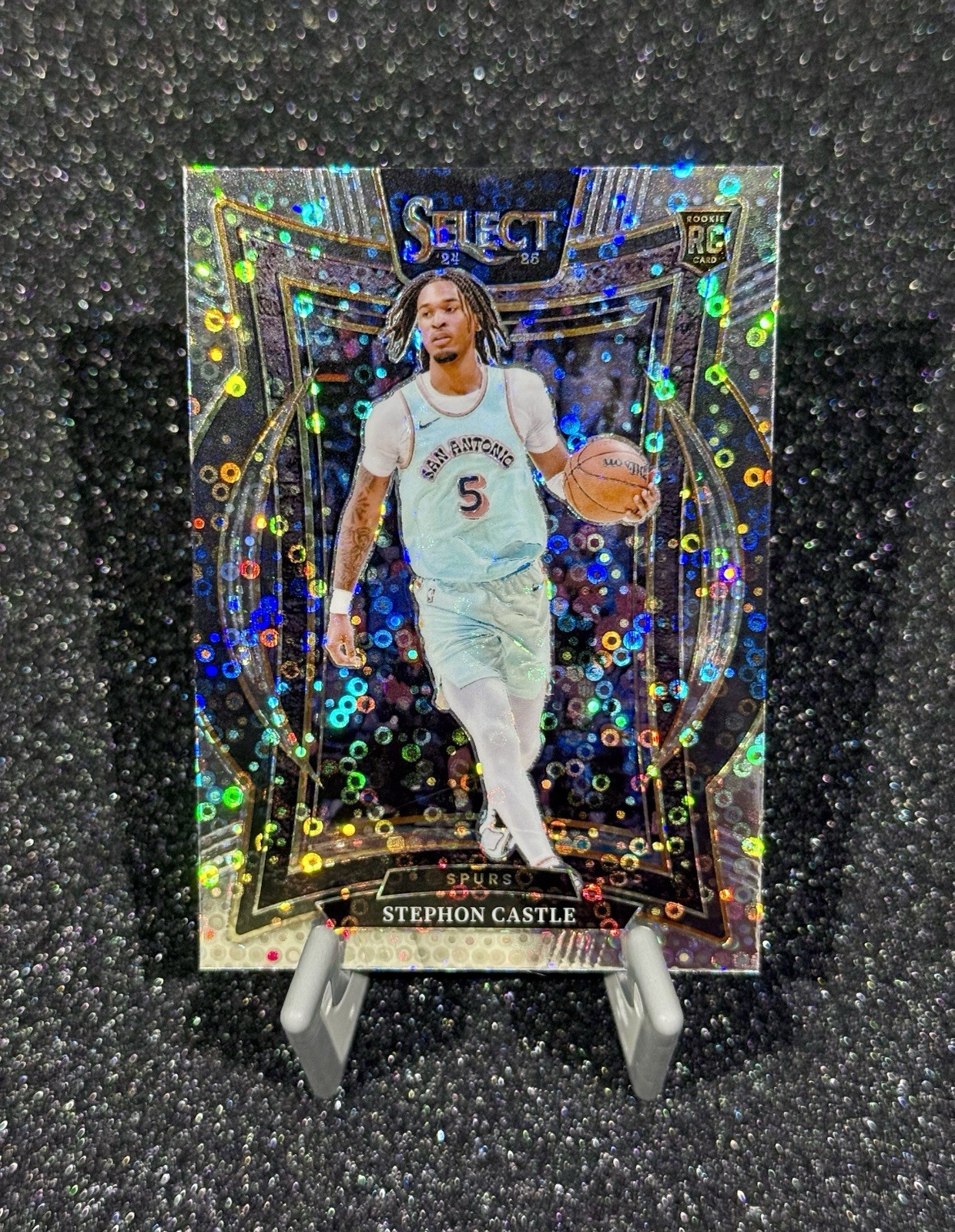 2024 Panini Select Stephon Castle Concourse Disco SP Rookie Spurs