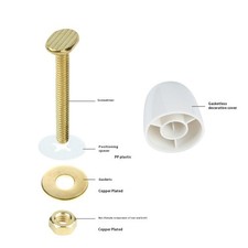 Rustproof Toilet Bolts And Nut Set For Secure Bathroom Installation With Covers