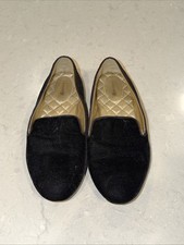  110 BIRDIES The Starling Womens Black Velvet Slip On Loafers Flats Sz 9
