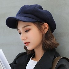 Ladies Women Girl Wool Blend Baker Boy Peaked Cap Newsboy Hat Retro Beret Cap UK