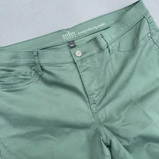 New York & Company Pants Soho Crossbody Slim Leg Ankle Womens Green 14