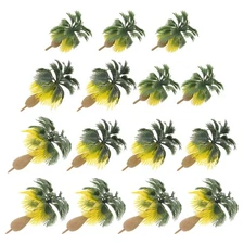15 Pcs Green Scenery Landscape Model Artificial Palm Plants Indoor