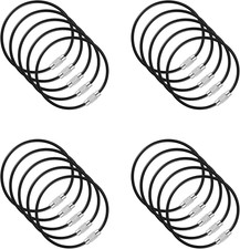 5.9" Steel Wire Keychain 2mm Twist Barrel Key Ring Loop Black