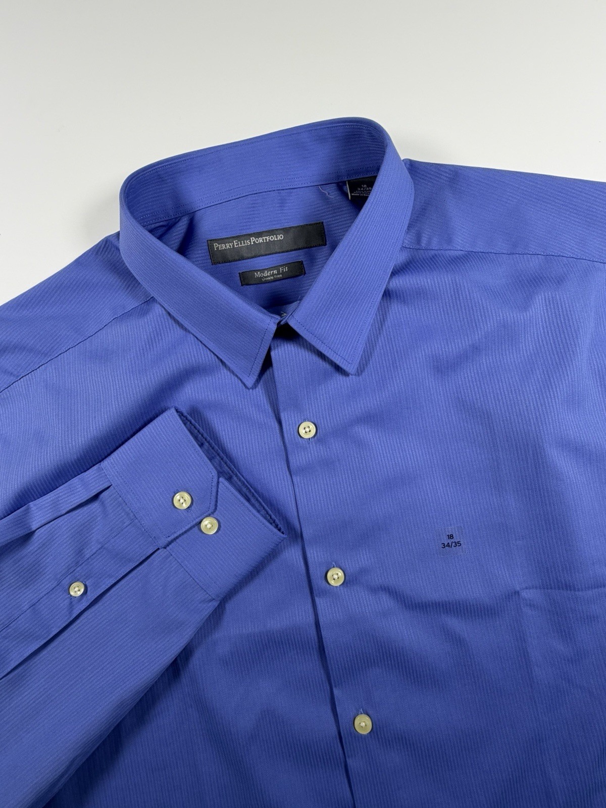 Perry Ellis Portfolio Men’s Size 18-34/35 Modern Fit Wrinkle Free Shirt NWT $70