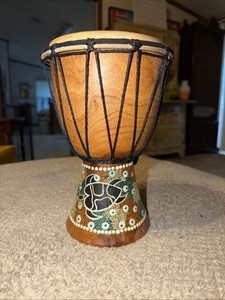 African Djembe Handpainted Drum Hand Drum Percussion Instrument