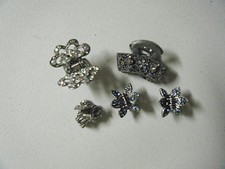 5 HAIR CLIPS WITH CRYSTALS