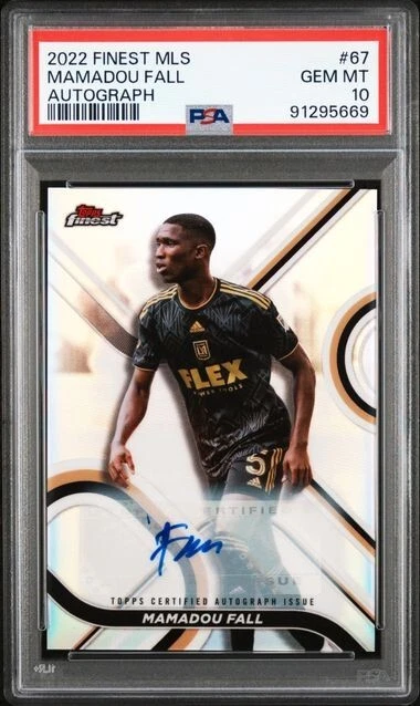2022 Finest MLS Mamadou Fall Autograph Refractor PSA 10 GEM #67 LAFC