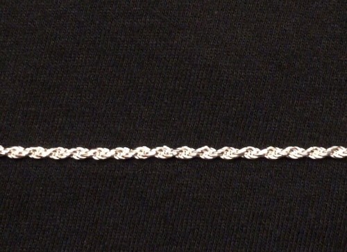 Cadena de Cuerda de Plata Sólida 20 in 2mm .925 Italia Estampada - Imagen 3 de 4