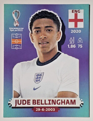 Jude Bellingham #ENG11 England Borderless Sticker - 2022 Panini
