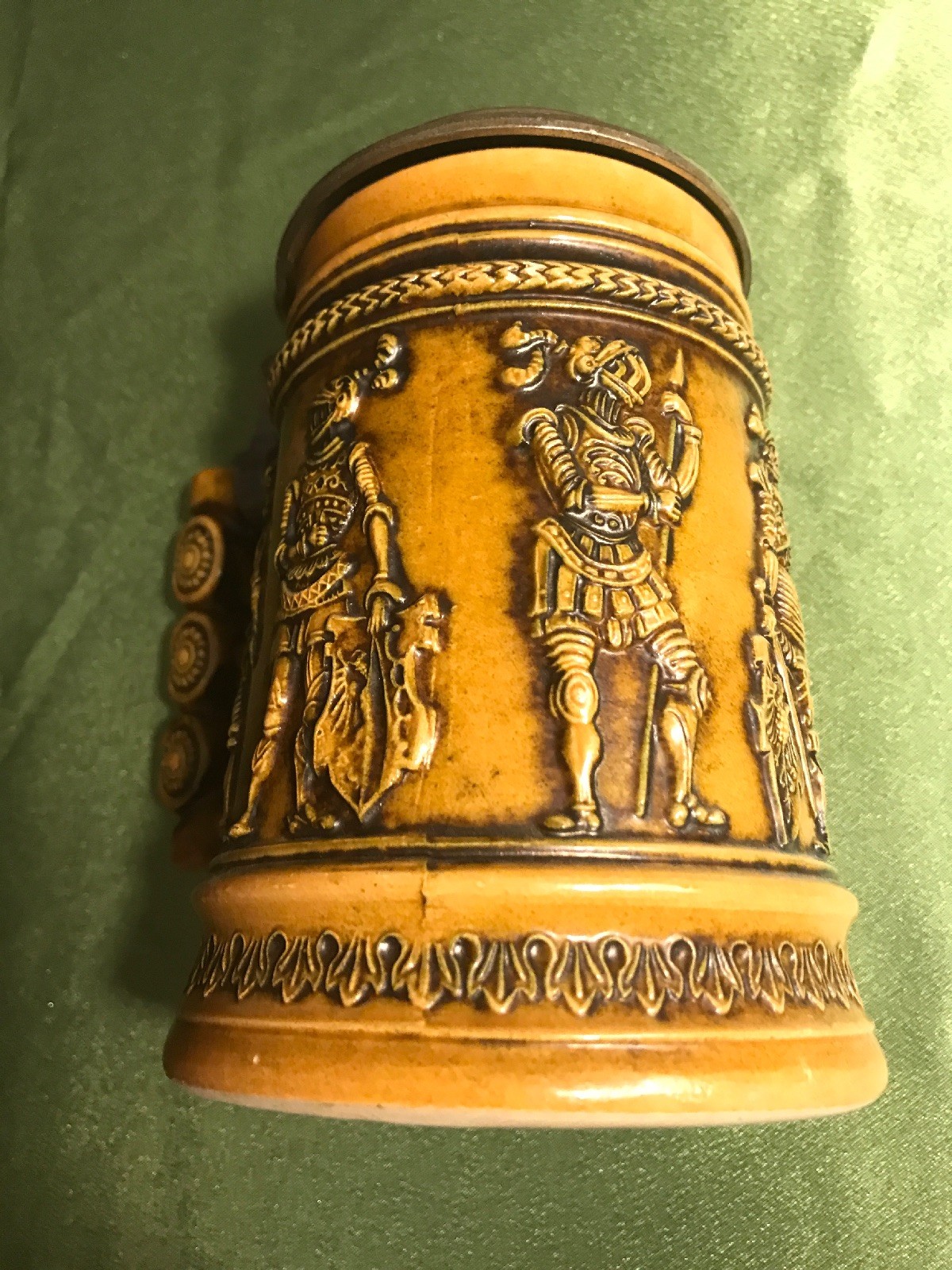 Vintage Simon GERZ West German Beer Stein Knights Ceramic Stein DBGM 85 Yellow eBay