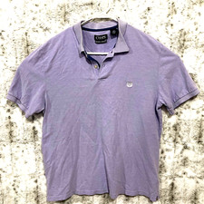 CHAPS Mens Natural Stretch Polo Shirt Large Purple Classic Preppy Business