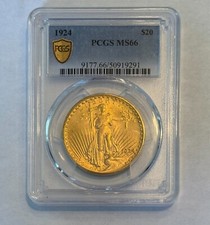 1924 $20 St. Gaudens Gold Double Eagle- PCGS MS 66