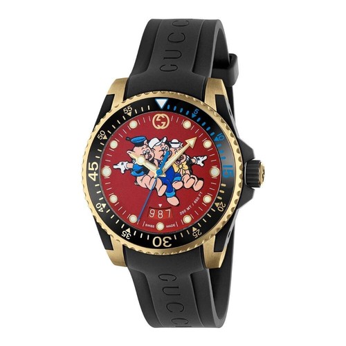 Gucci YA136325 Limited Edition Dive Collection Disney "Three Little Pigs" Watch