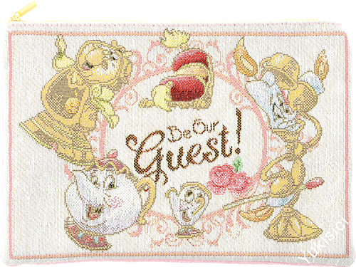 Tokyo Disney Store Beauty & The Beast Jacquard Fashion Clutch Bag 10.3"x7" NWT