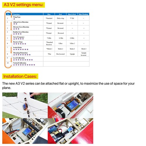 3 Axis Gyro A3 V2 Aeroplane Flight Controller FC Stabilizer System Auto Hover RC - Picture 5 of 8