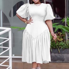 Women's Spring Midi Dress A Line Flowy Casual Elegant Cocktail Party Dresses