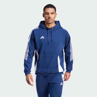 adidas Hoodie Mens Tiro 24 Sweat Football Top Pullover Navy Blue
