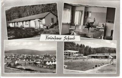 AK  Sinn - Fleisbach  Dillkreis ,  Schwimmbad und Ferienhaus Schaub     alt !!