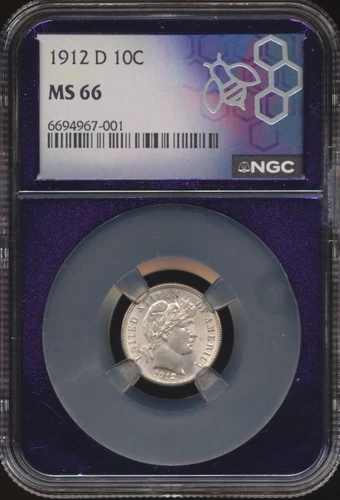 1912-D Barber Dime NGC MS 66 - Trader Bea Holder Epic Chase