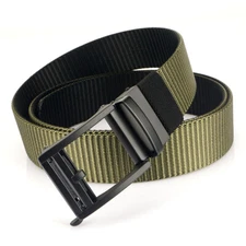 Men Belts Reversible Matte Black Alloy Buckle Tight Nylon Men's Canvas Belt