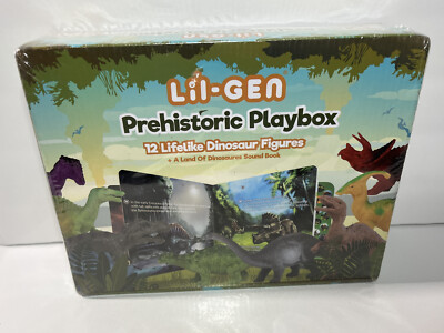 Lil-Gen Prehistoric Playbox Sound Book New Sealed In Box 12 Dinosaur Figures