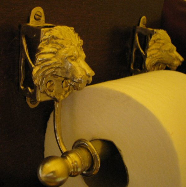 LION Bronze Toilet Paper Holder OR Paper Towel Holder!