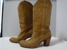 PM3 VTG 70s 80s ACME Dingo Camel Tan Leather Western Wood Heel Cowgirl Boots 6