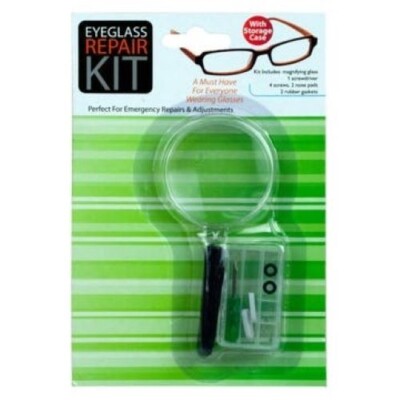 Eyeglass Repair Kit W/Magnifying Glass And Cleaning Wipes (Gift