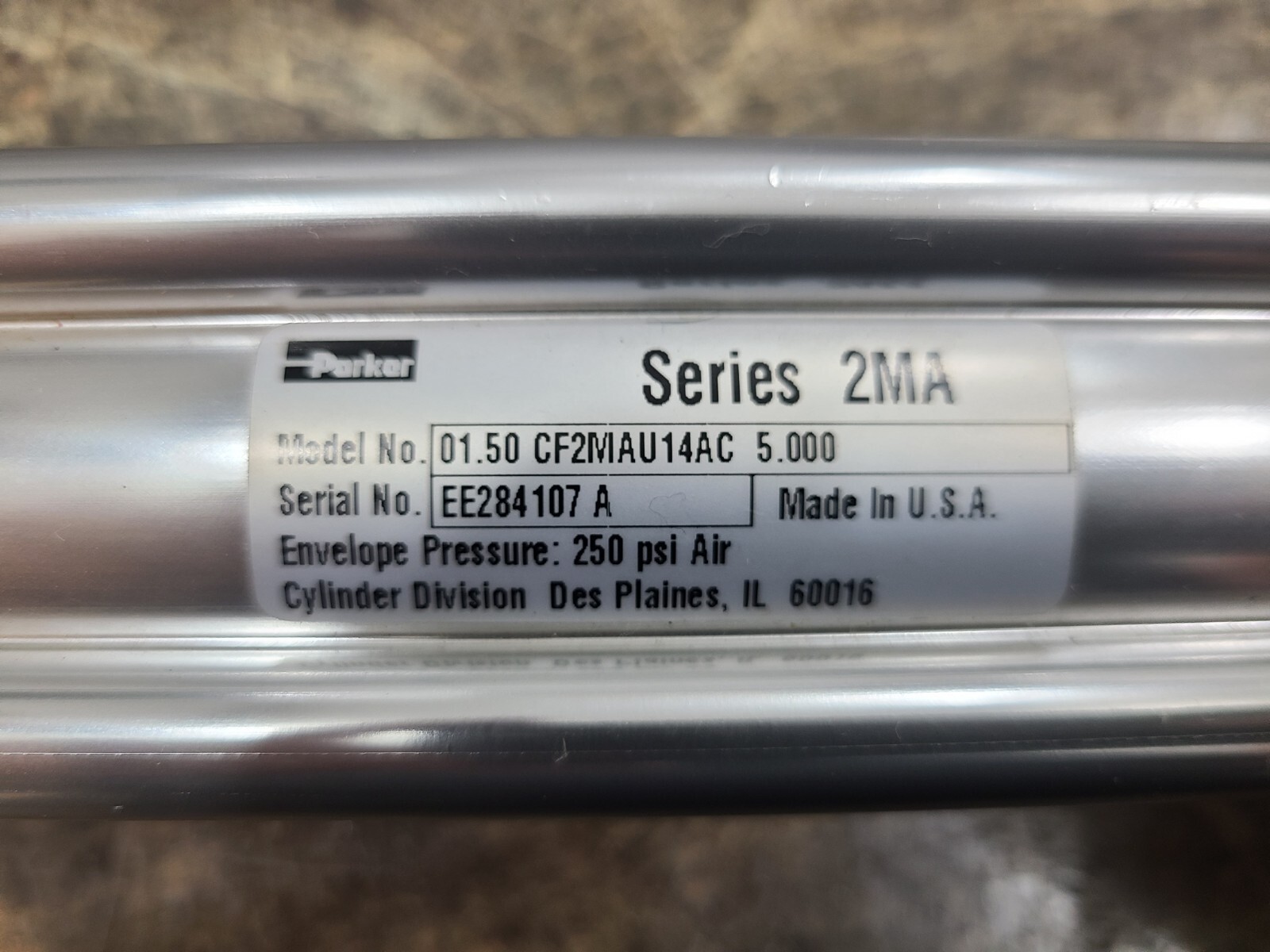 Parker Pneumatic Cylinder Series 2MA / 250 Psi / 01.50 CF2MAU14AC 5.