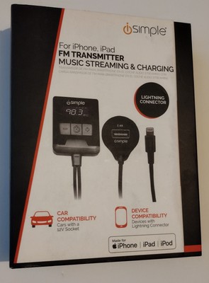 iSimple FM Transmitter for Select Apple Devices For iPhones with Charge & Stream