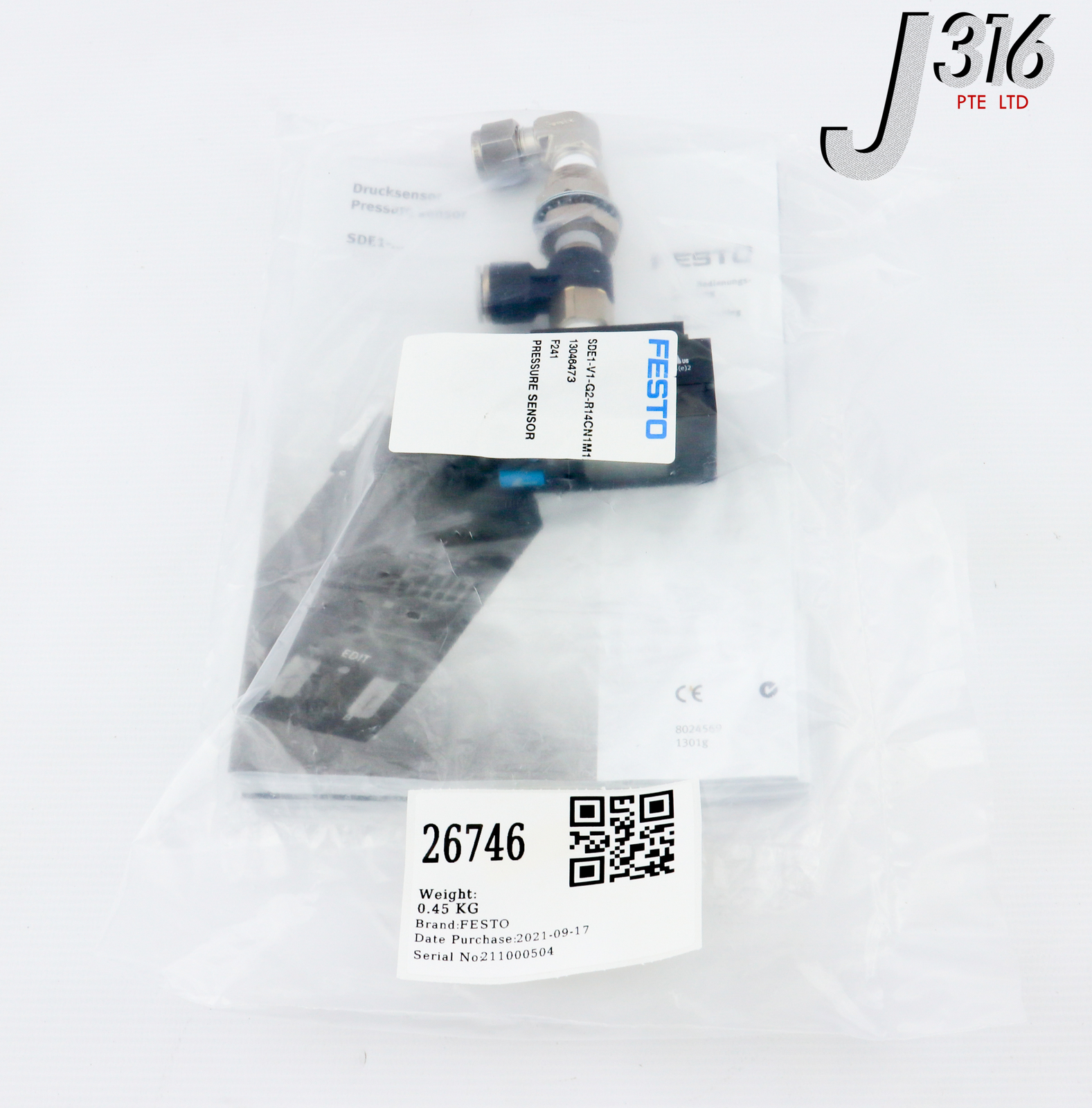 26746 FESTO PRESSURE SENSOR (NEW) SDE1-V1-G2-R14-C-N1-M12