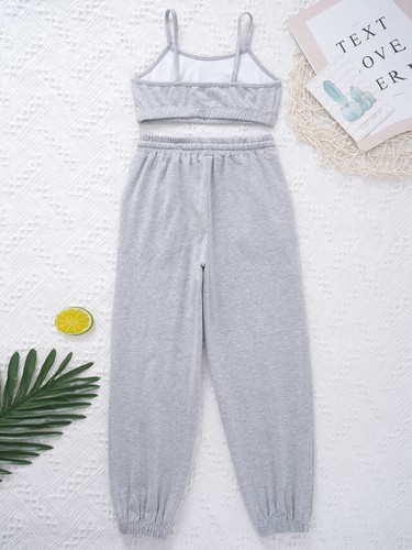 Schmetterling Druck Crop Top Weste und Leggings Sport Kleidung Set für Mädchen - Bild 25 von 54