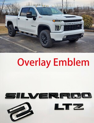 #ad 4PC Gloss Black 2500 HD Emblem Nameplate 2020 2022 Silverado LTZ $35.89