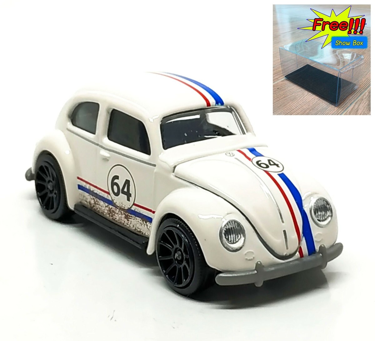 Majorette Volkswagen Beetle Vintage no.64 White - Wheel 5UB 1/64