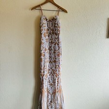 Nude sparkle long dress gown