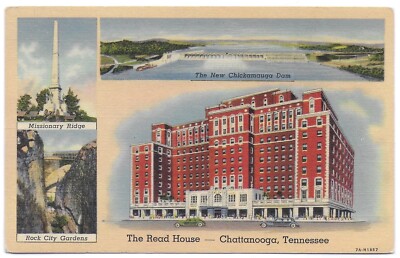 Postcard Linen TN Chattanooga Tennessee, The Read House Hotel, Multi Views   C28