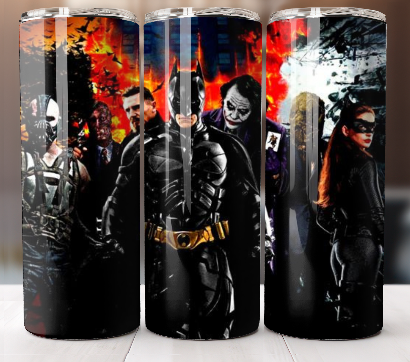 Batman And Friends Tumbler 20oz Travel Mug Stainless Steel Cup Straw
