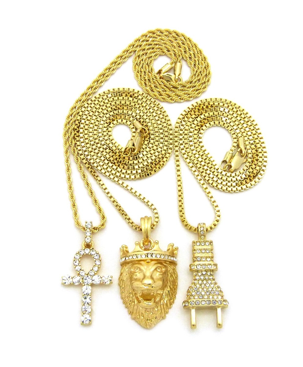Hip Hop Plug, Ankh, Lion, Gemstone, Medusa Pendant 3,4,5