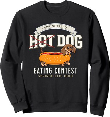 Dog Eating In Springfield Ohio Springfield Hot Dog Unisex Crewneck Sweatshirt