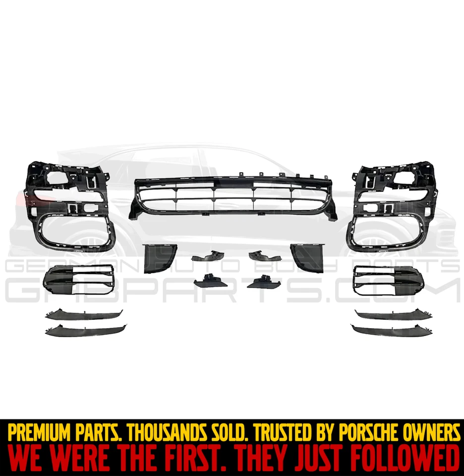 Porsche Panamera 2014 2015 2016 Front Bumper Elements Body Kit Grille Fog Light - Image 2 of 2