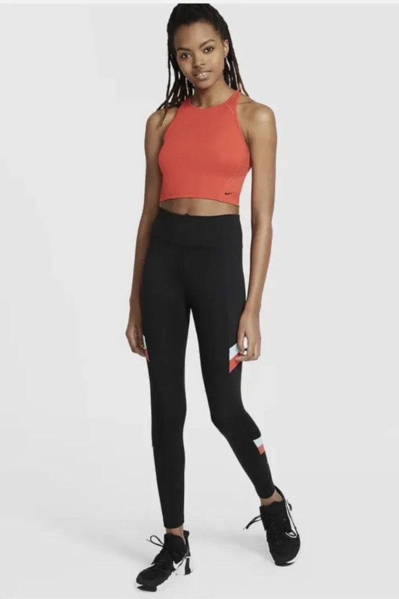 New NWT Size Small NIKE ONE MID RISE 7/8 COLOR BLOCK TIGHTS DA0916