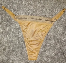 Vs Mesh Logo Waist Adjustable String thong Panty BRAND NEW MEDIUM Toffee Logo 