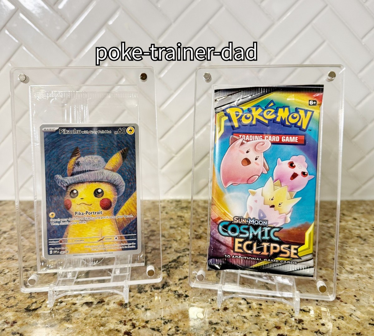 Pokemon Booster Pack Sealed Promo Magnetic Acrylic Case w/ Adjustable Stand  NEW!