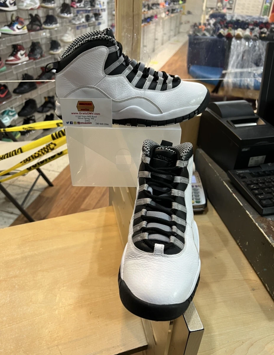 Air Jordan Retro 10 Steel 2013 Size 9.5 Black Light Grey Varsity Red  310805-103 | eBay